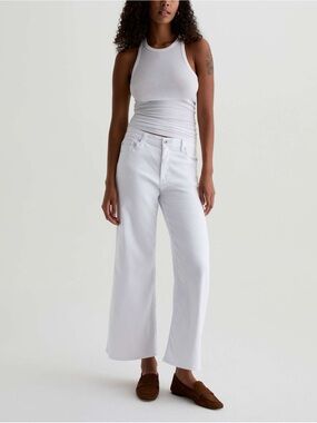 AG Adriano Goldschmied “Sage” White Wide-Leg High-Rise Jeans size 32 BNWT